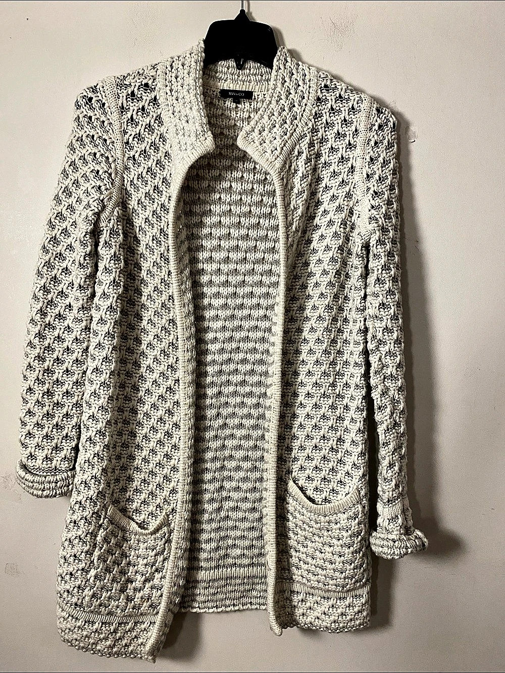 RW&CO Women's Wool blend Cream Open Front Cardigan Size Small